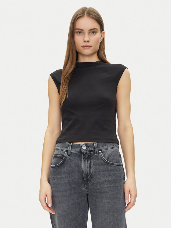 Calvin Klein Calvin Klein Blúz Liquid Touch Top K20K208422 Fekete Slim Fit