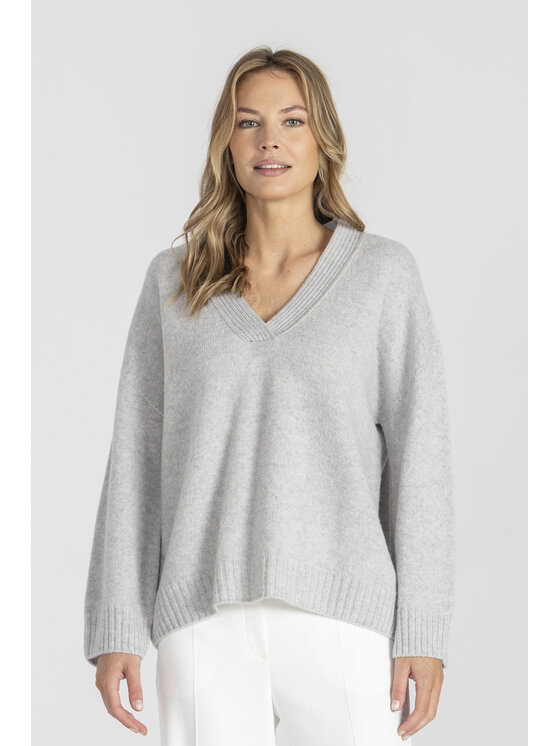 Deni Cler Milano Deni Cler Milano Sweter T-DC-S471-E5-90-80-1 Szary Loose Fit