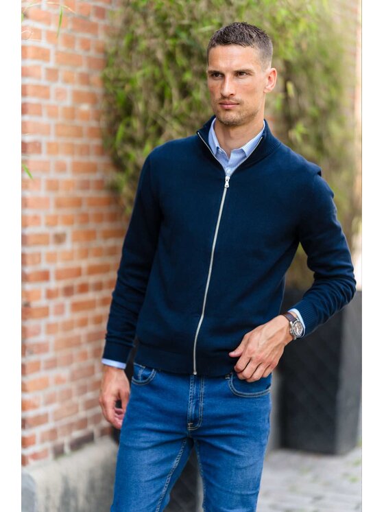 TeeShoppen TeeShoppen Sweter 'Basic Collection' Granatowy Regular Fit