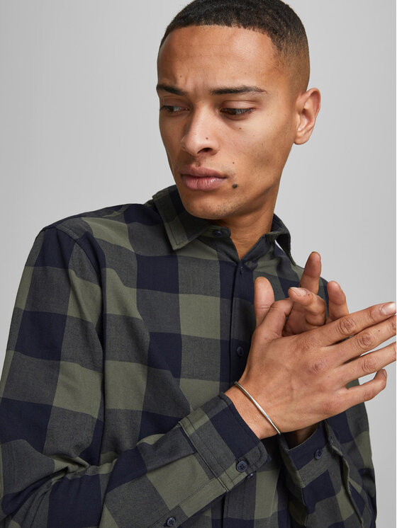 Jack & Jones Jack & Jones Koszula 12181602 Zielony Slim Fit