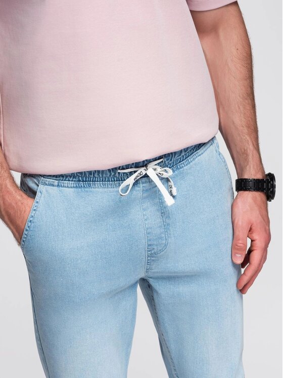 Ombre Ombre Jeansy OM-PADJ-0267 Niebieski Jogger Fit