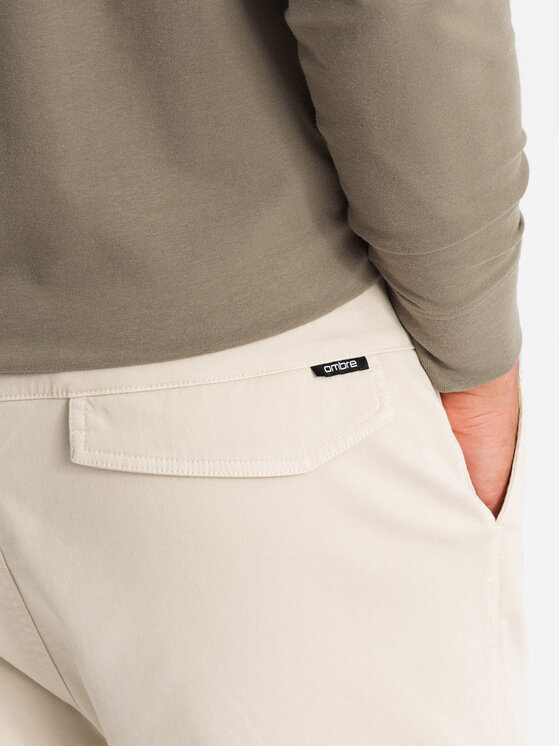 Ombre Ombre Joggers kalhoty OM-PAJO-0199 Béžová Regular Fit