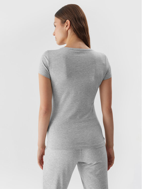 4F 4F Тишърт 4FAW23TTSHF0907 Сив Slim Fit