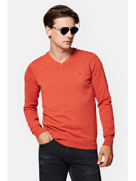 Lancerto Lancerto Sweter Lenny SW073223000039 Pomarańczowy Regular Fit