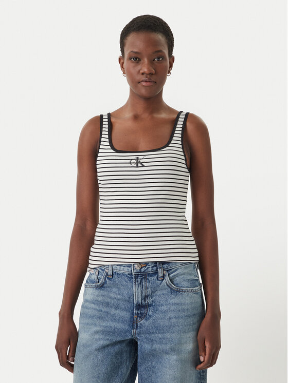 Calvin Klein Jeans Top LV047F832G Negru Slim Fit