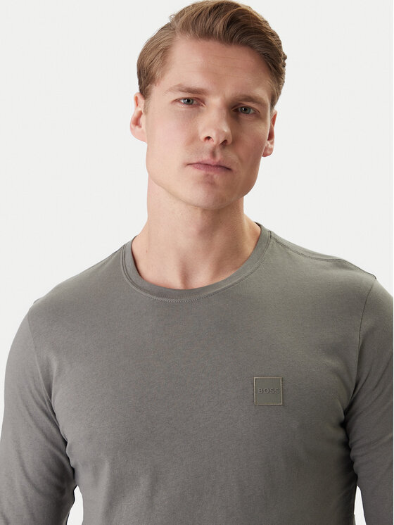 BOSS BOSS Тениска с дълъг ръкав Tacks 50512111 Каки Regular Fit