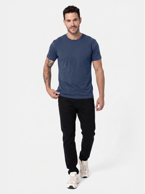 BASICLO BASICLO T-Shirt W-2325-08 Szary ciemny Regular Fit