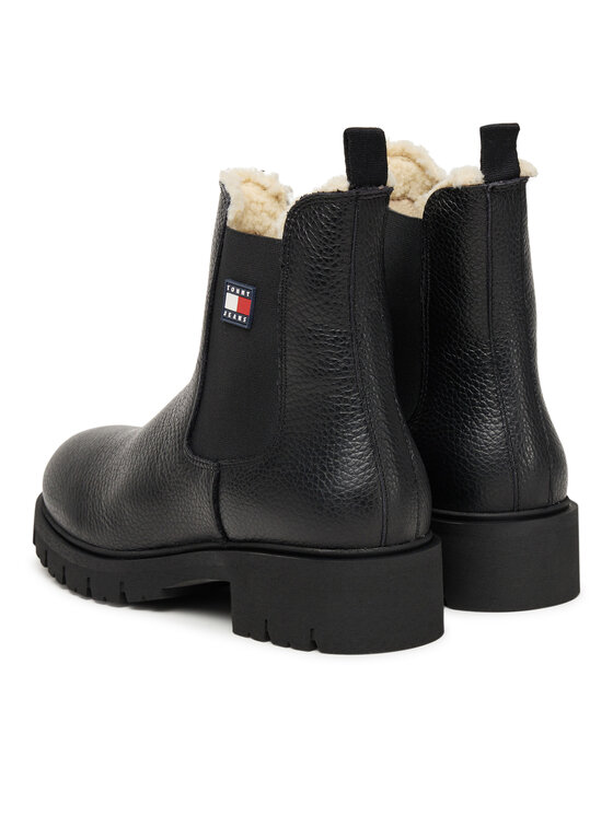 Tommy Jeans Tommy Jeans Kotníková obuv s elastickým prvkem Tjw Chelsea Boot Wl EN0EN02826 Černá
