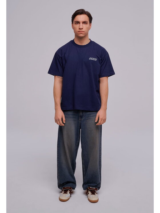 2005 2005 Tričko basic Tmavomodrá Oversize