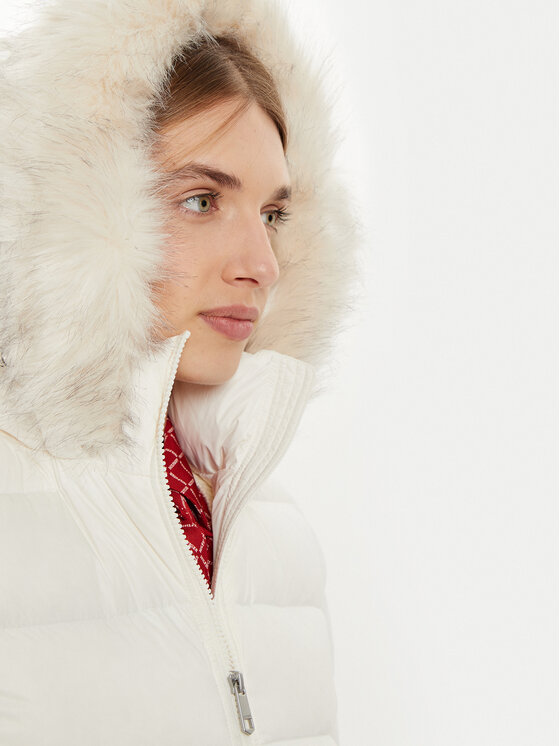 Tommy Hilfiger Tommy Hilfiger Пухено яке WW0WW43122 Екрю Regular Fit