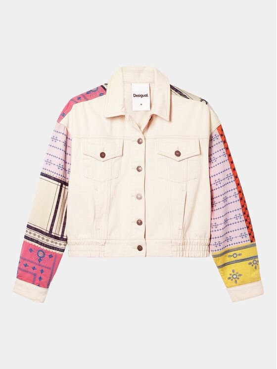 Desigual Desigual Jeansjacke Julie 24SWED02 Écru Regular Fit
