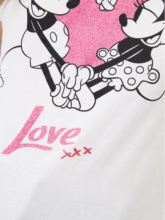 ONLY ONLY Tricou Mickey 15317991 Alb Regular Fit