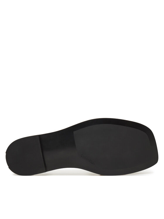 Calvin Klein Calvin Klein Klapki Flat Slide W/Ck Hw Big - Lth HW0HW02482 Écru