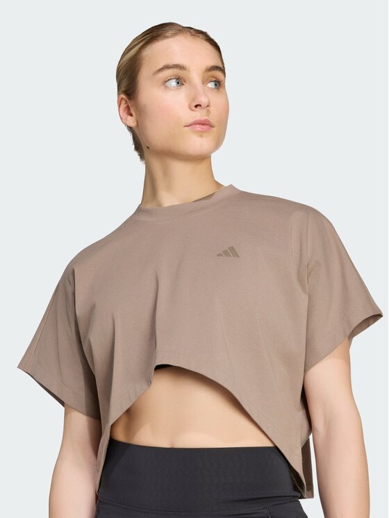 adidas adidas Koszulka techniczna 167689 Beżowy Loose Fit