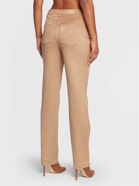 Guess Guess Spodnie materiałowe Kelly W3RA0M WE0L0 Beżowy Straight Fit
