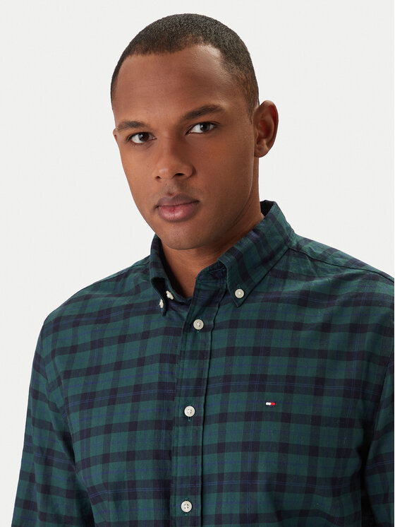Tommy Hilfiger Tommy Hilfiger Πουκάμισο MW0MW41493 Πράσινο Regular Fit