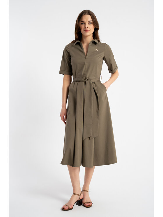 CLICK CLICK Sukienka codzienna 70-847 Khaki Regular Fit