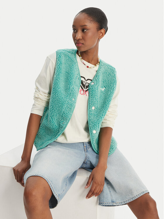 Roxy Roxy Sportisks veste Iconic Twon Vest ERJPF03235 Zaļš Regular Fit