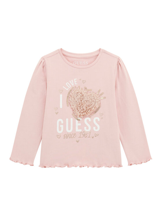 Guess Guess Bluză K5BI14 J1314 Roz Regular Fit