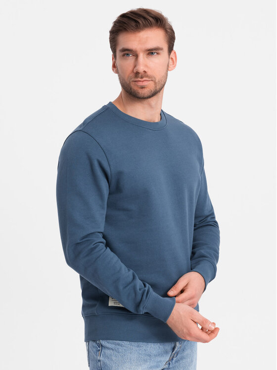 Ombre Ombre Mikina OM-SSBN-0175 Tmavomodrá Regular Fit