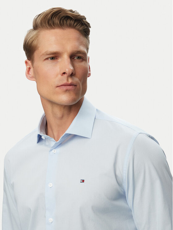 Tommy Hilfiger Tommy Hilfiger Πουκάμισο MW0MW38347 Γαλάζιο Slim Fit