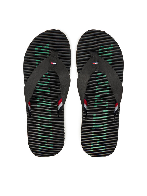 Tommy Hilfiger Infradito Massage Beach Sandal FM0FM05443 Nero, taglia : 40
