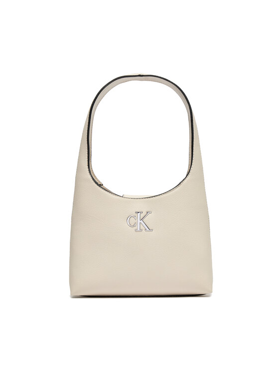 Geantă Calvin Klein Jeans Minimal Monogram Shoulder Bag K60K610843 Écru