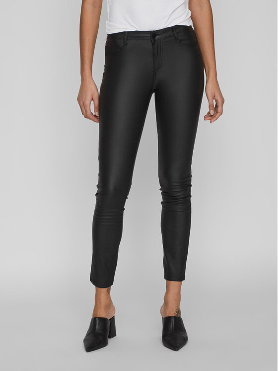 Vila Vila Medžiaginės kelnės Commit 14036194 Juoda Skinny Fit