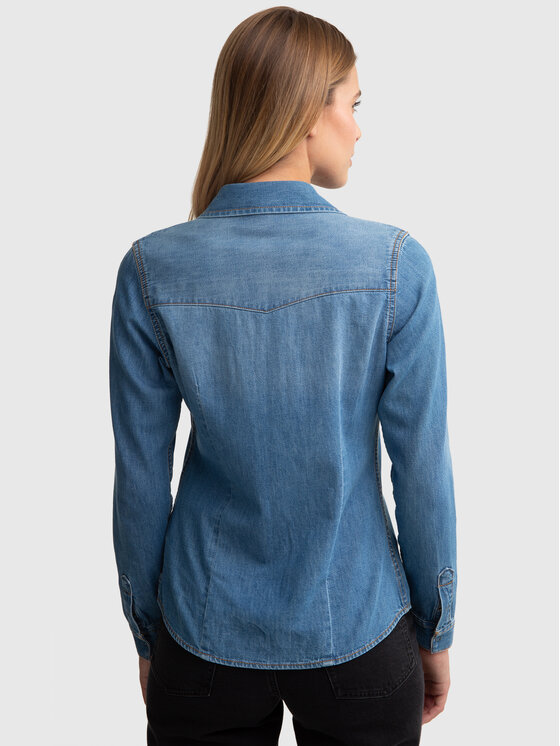 BIG STAR BIG STAR Koszula jeansowa NORRA Niebieski Slim Fit