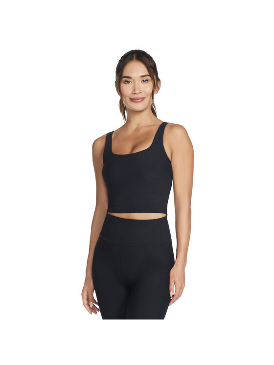 Skechers Skechers Biustonosz sportowy Skechers Go Flex Rib Longline Bra Czarny