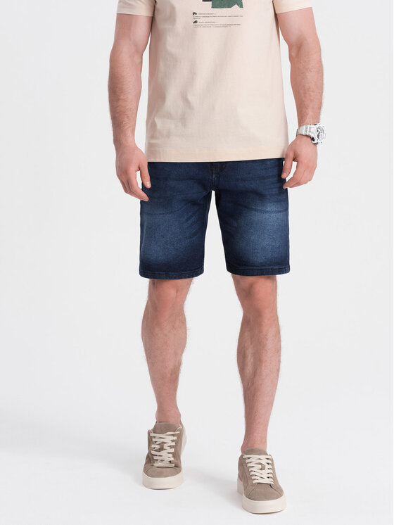 Ombre Ombre Džínové šortky OM-SRDS-0145 Modrá Regular Fit