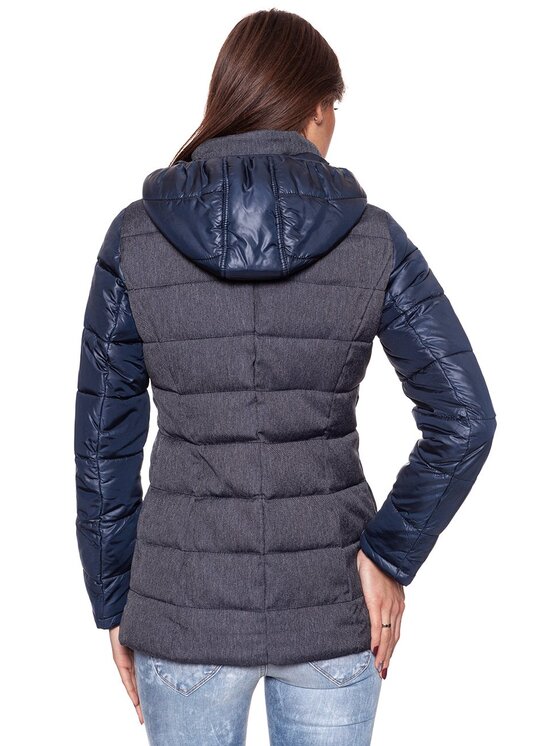 Tom Tailor Tom Tailor Kurtka damska MATERIAL MIX JACKET Niebieski Regular Fit