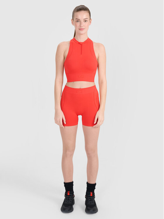 4F 4F Koszulka techniczna TRAINING SEAMLESS Czerwony Slim Fit