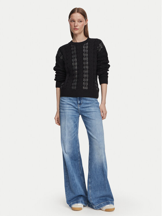 Guess Guess Megztinis W6YR21 Z0965 Juoda Regular Fit