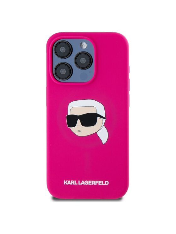 KARL LAGERFELD KARL LAGERFELD Etui na telefon Karl Head Print MagSafe Różowy
