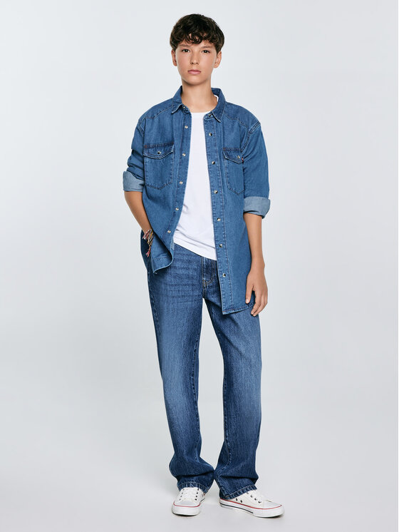 BIG STAR BIG STAR Jeansy ZACKY Granatowy Loose Fit