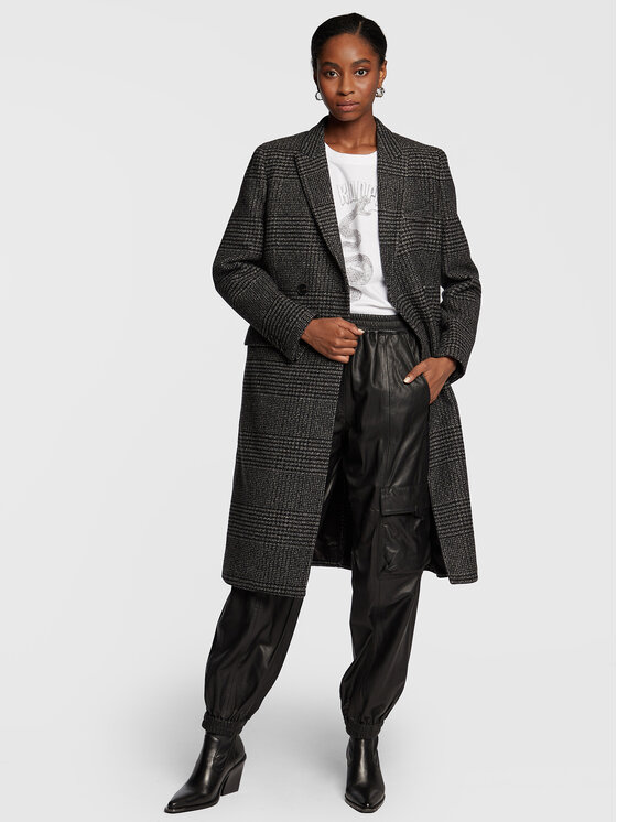 The Kooples The Kooples Płaszcz wełniany FMAN25005K Szary Regular Fit