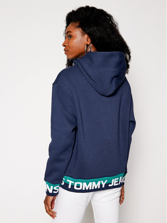 Tommy Jeans Džemperis Branded Hem DW0DW08980 Tamsiai mėlyna Loose Fit •  Modivo.lt