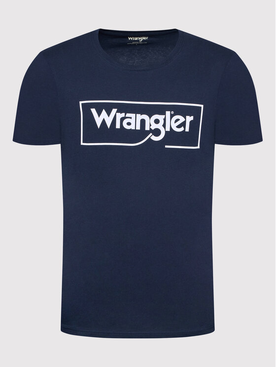 Wrangler Wrangler T-Shirt Frame Logo W7H3D3114 112146325 Granatowy Regular Fit
