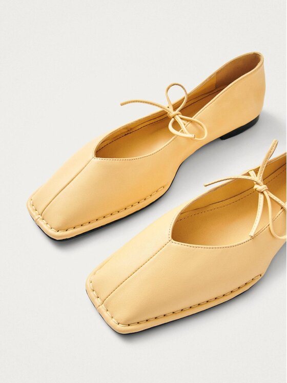 ALOHAS ALOHAS Baleriny Sway Vanilla Leather Ballet Flats Żółty