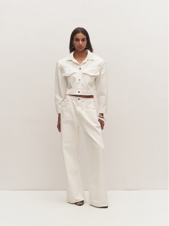 Le Collet Le Collet Kurtka jeansowa NEW SIENA Kremowy Classic Fit
