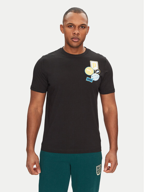 Puma Puma T-Shirt Graphics Icon 684829 Μαύρο Regular Fit