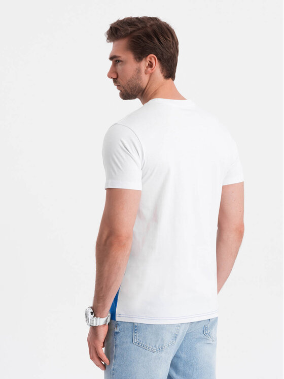 Ombre Ombre T-Shirt OM-TSCT-0174 Modrá Regular Fit