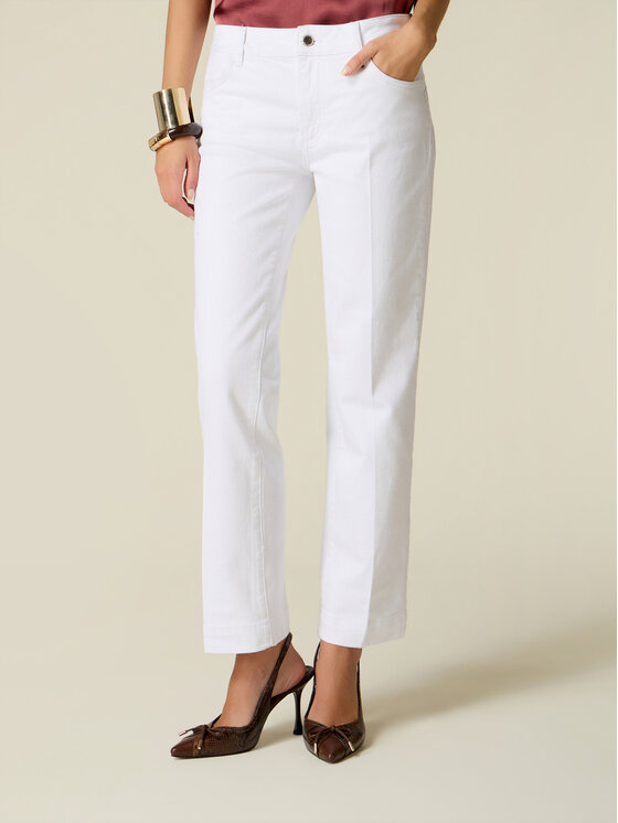 Oltre Oltre Pantaloni di tessuto P751R009379N011 Bianco Regular Fit
