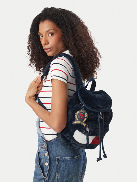 Tommy Jeans Mugursoma Tjw Archive Fur Backpack AW0AW19078 Tumši zils