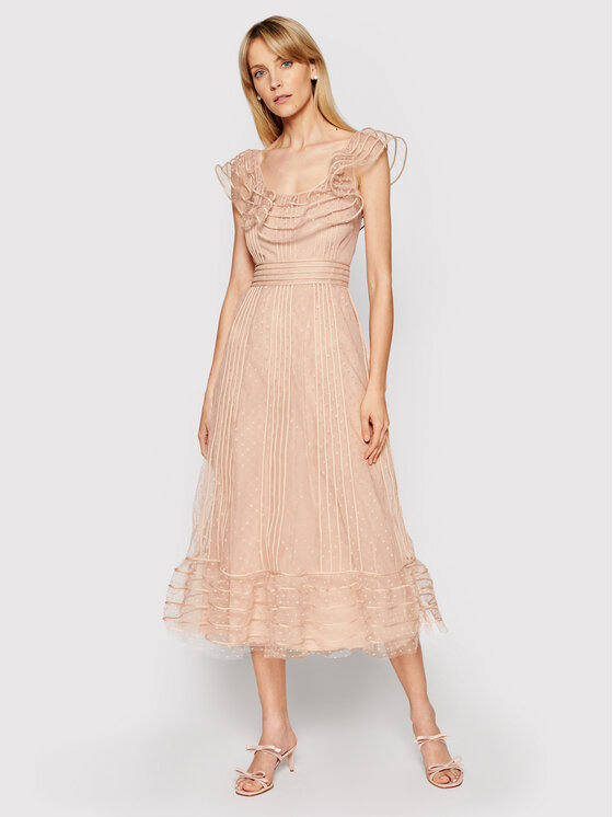 Red Valentino Red Valentino Vakarinė suknelė VR0VA17K Smėlio Regular Fit