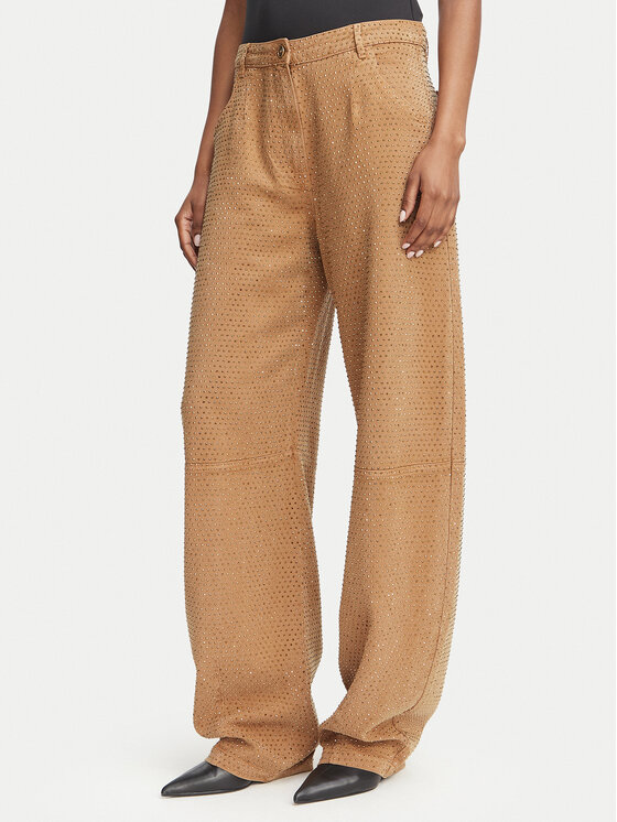 Elisabetta Franchi Elisabetta Franchi Stoffhose PJ-16D-66E2-V560 Hellbraun Balloon Fit