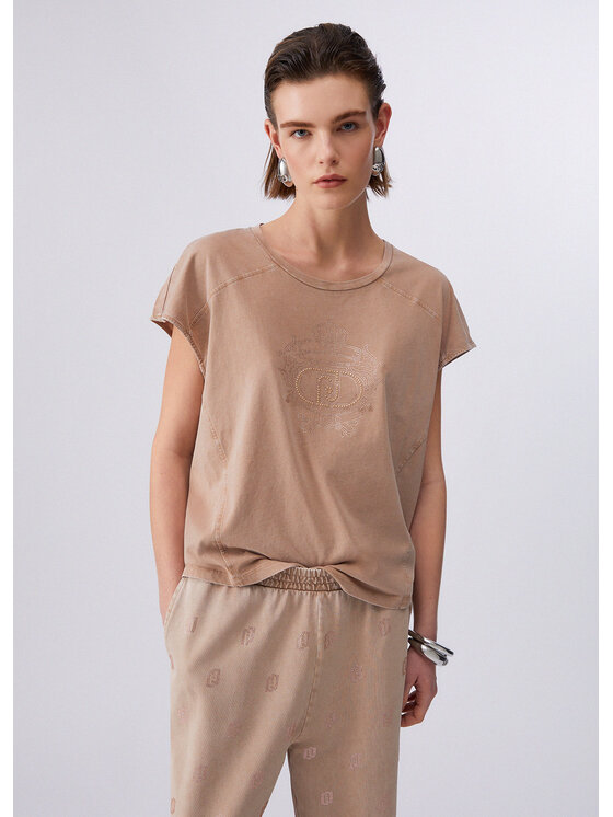 Liu Jo Liu Jo T-shirt TA6168JS923L9043 Beige Regular Fit