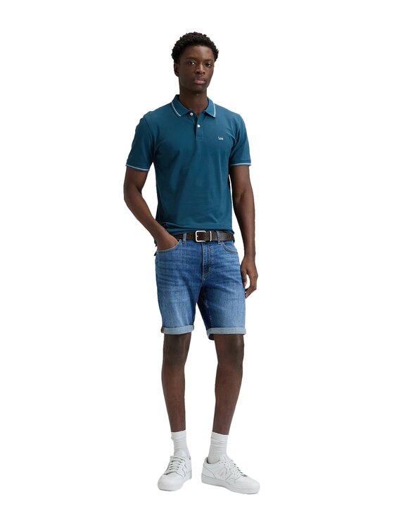 Lee Lee Szorty jeansowe 112376385 Niebieski Regular Fit