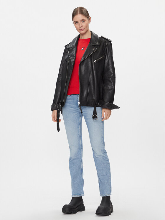 Tommy Jeans Tommy Jeans Džemperis Badge DW0DW17325 Raudona Regular Fit